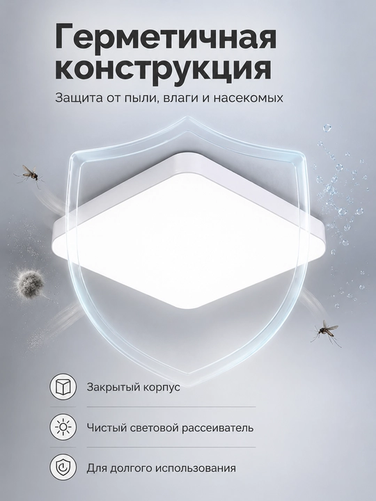 LED ship chirog‘i namlikdan himoyalangan, 18-48W, balkon va yo‘lak uchun