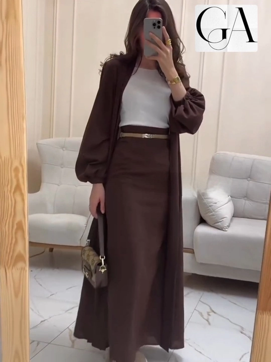Lyon matoli ayollar uchun dvoyka abaya va yubka  yozgi kiyim ko‘ylak  standart razmer42-50