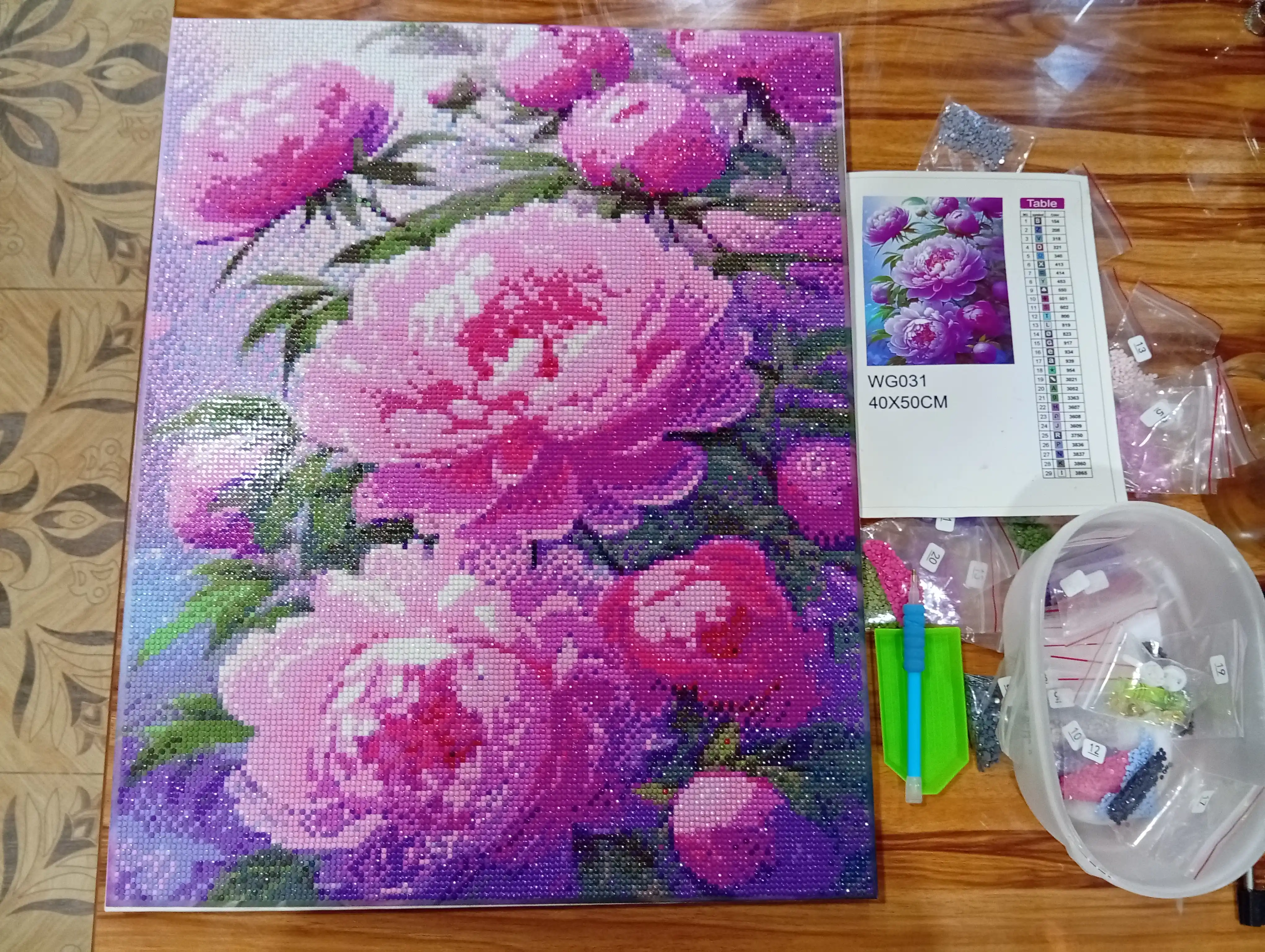 Olmosli mozaika Skystore Gullar, ramkalik asosga tortilgan, 40 x 50 sm