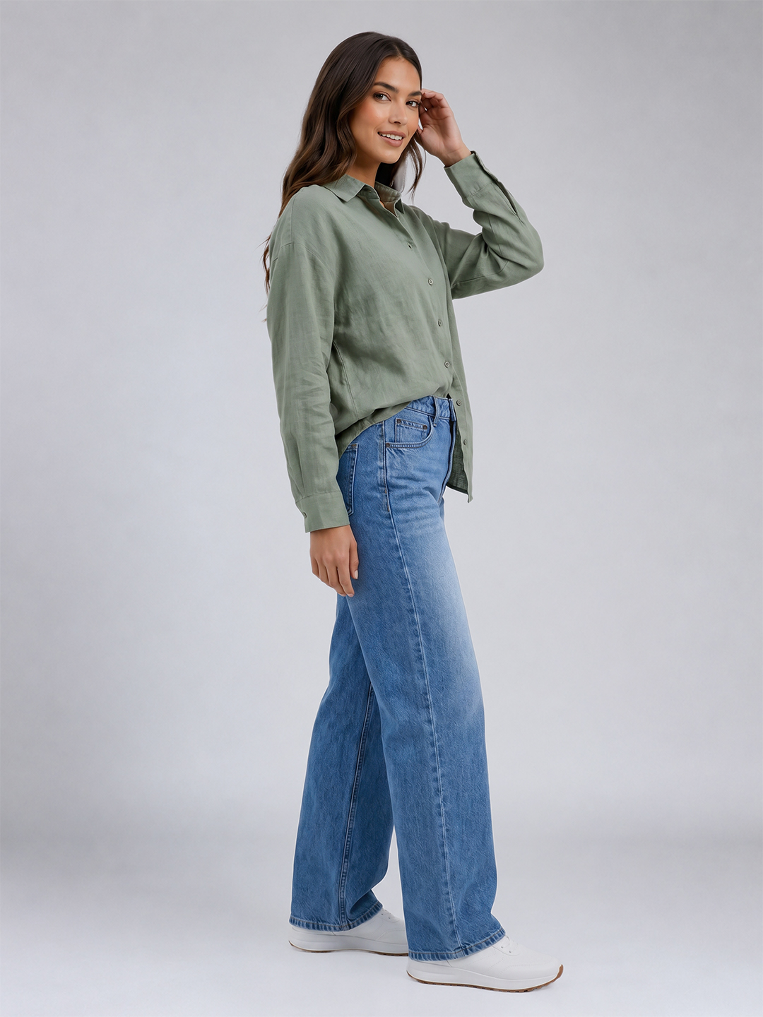 Ayollar uchun keng jinsi shim, 98% paxtа, kuz uchun, S-XL, bir razmer katta yuradi