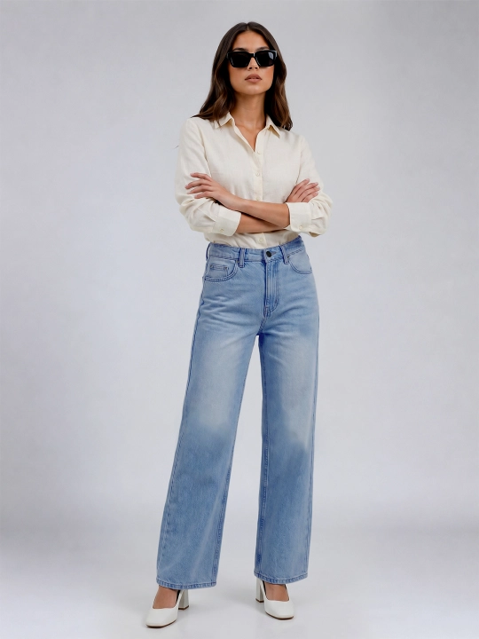 Ayollar uchun keng jinsi shim, 98% paxtа, kuz uchun, S-XL, bir razmer katta yuradi