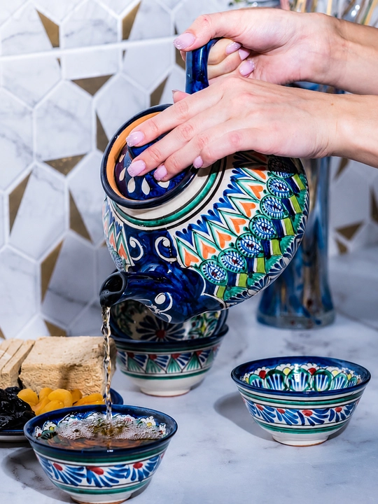 Rishton kulolchilik uslubidagi premium choy servizi