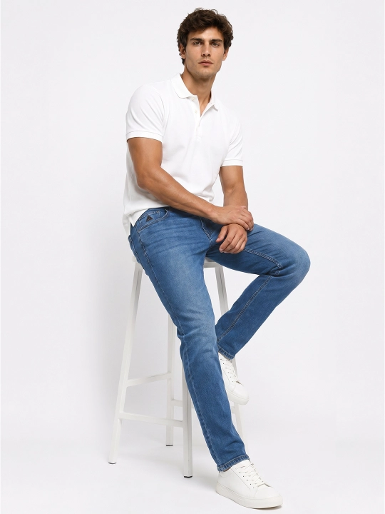 Slim Fit erkaklar jinsi shim, tor, 98% paxta kuzgi yengil cho‘ziluvchan, bir razmer katta