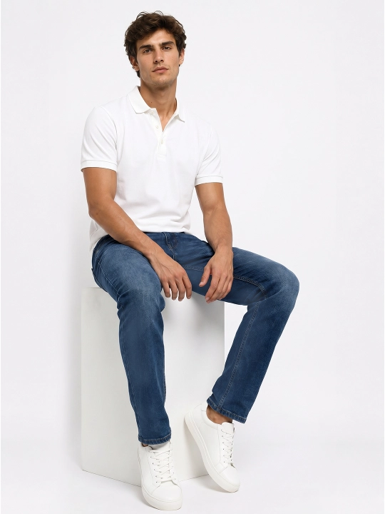 Мужские джинсы Slim Fit, зауженные, 98% хлопок, демисезонные стрейч, Большемерят на размер - 