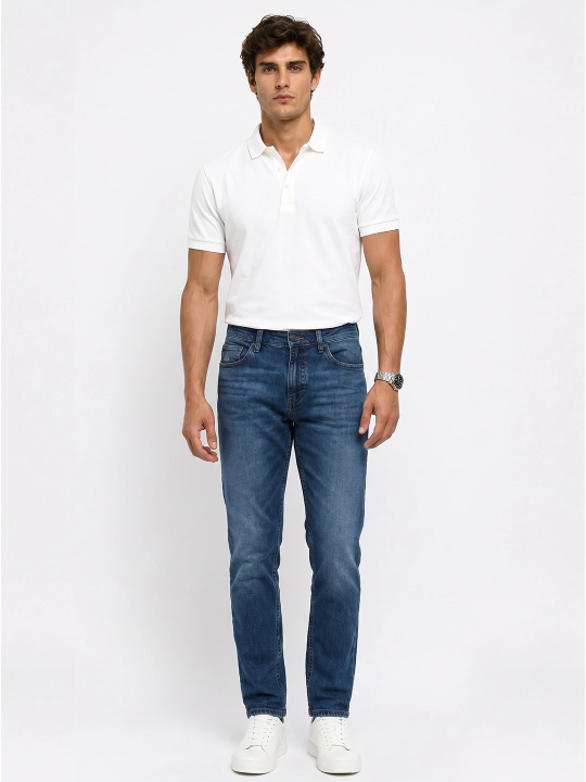 Slim Fit erkaklar jinsi shim, tor, 98% paxta kuzgi yengil cho‘ziluvchan, bir razmer katta