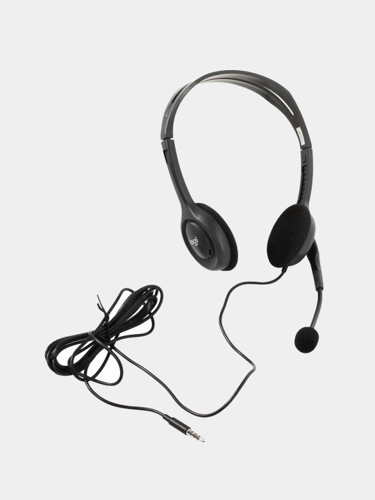 Проводные наушники гарнитура Logitech H111 с микрофоном один разъем mini jack 3.5'