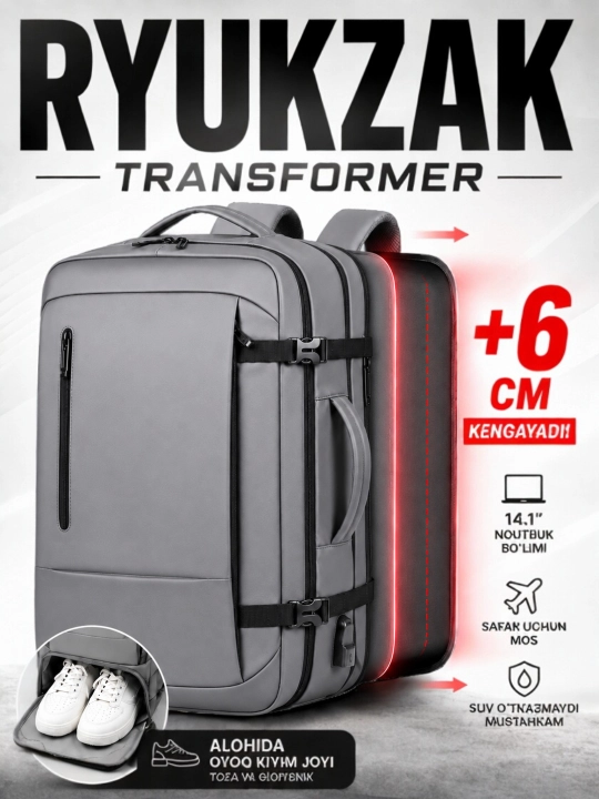 Erkaklar sayohat ryukzagi-chamadoni, sayohat uchun - 