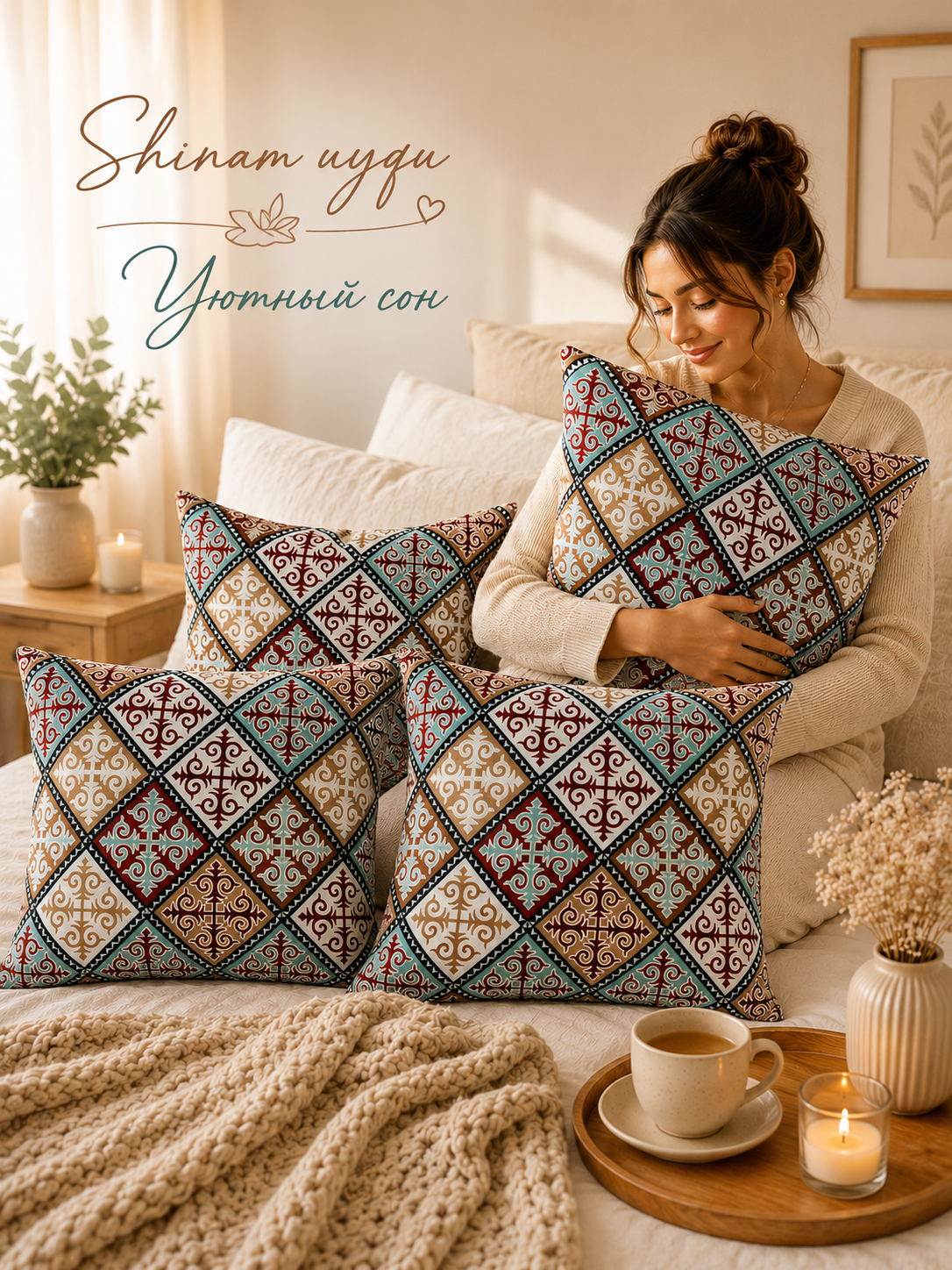 Premium dekorativ yostiq jildi