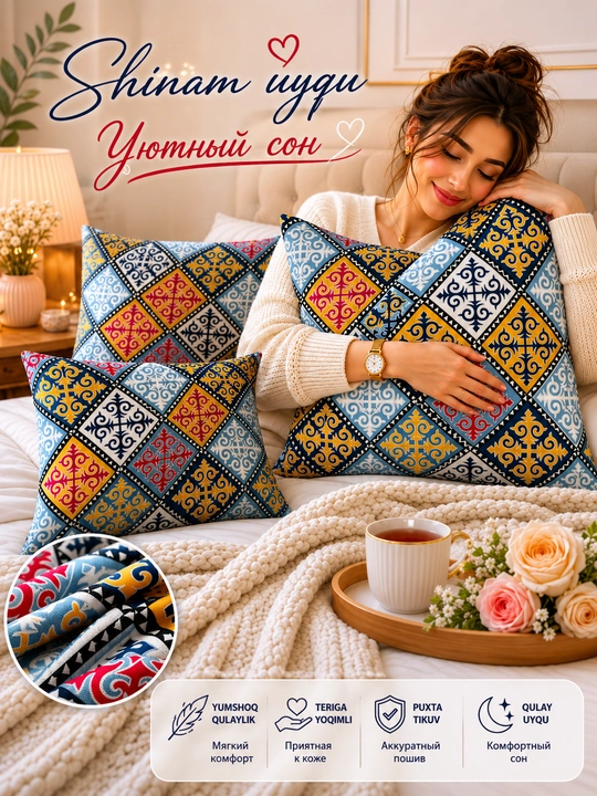 Premium dekorativ yostiq jildi