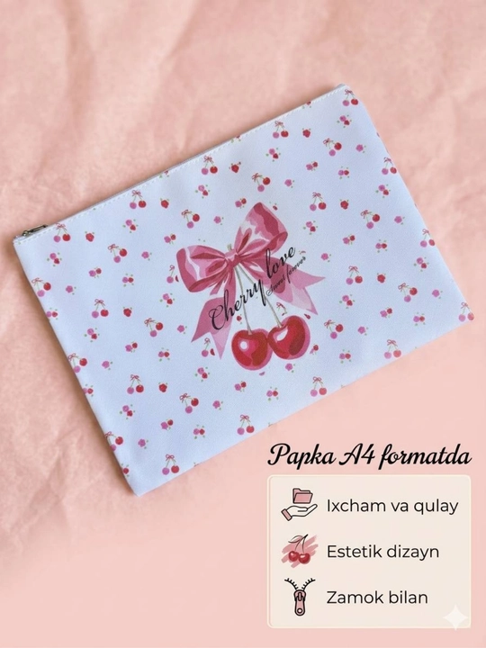 Estetik papkalar, qog`oz va kitoblar uchun papka-fayl, A4 formatda - 