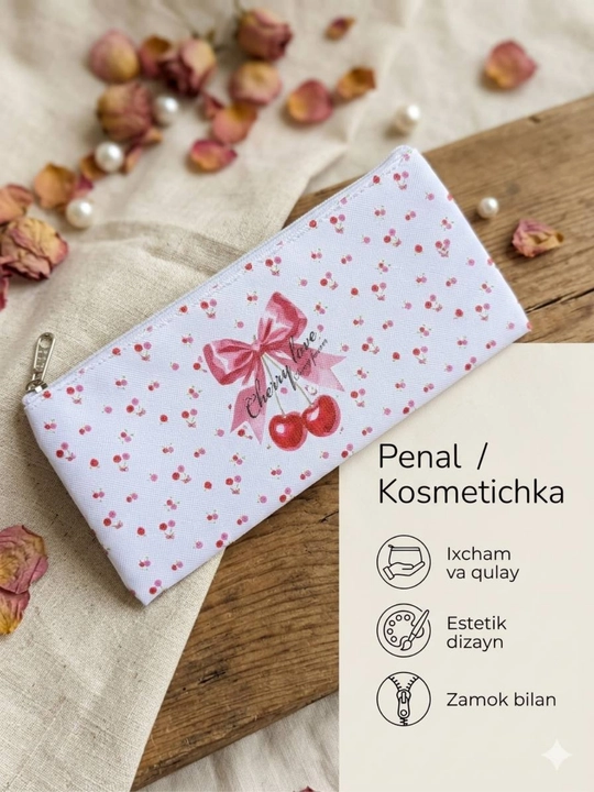 Estetik penal, kosmetik sumka, Pinterest uslubidagi penal
