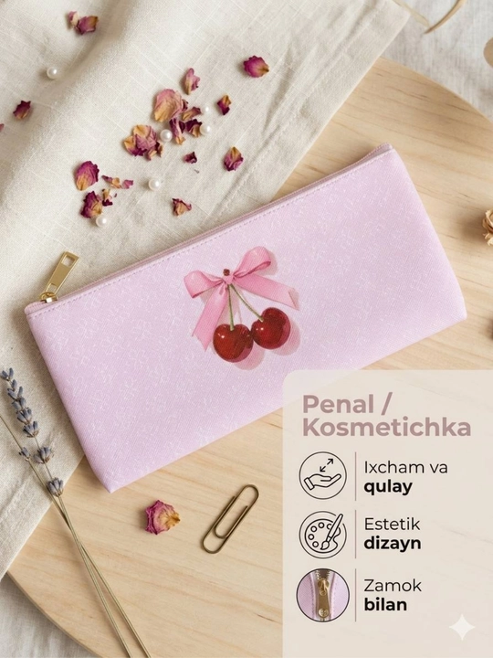 Estetik penal, kosmetik sumka, Pinterest uslubidagi penal