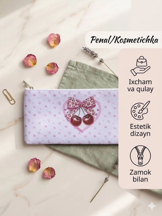 Estetik penal, kosmetik sumka, Pinterest uslubidagi penal - 