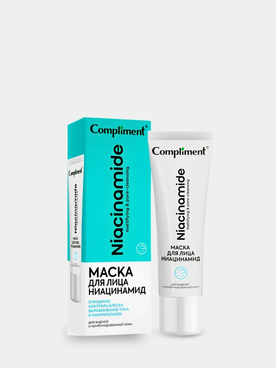 Yuz uchun maska Compliment, niatsinamid va salitsil kislotali, yog‘li teri uchun, 50 ml