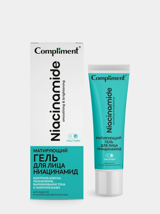 Yuz geli yog‘li teri uchun, niatsinamidli  Compliment, matlashtiruvchi, 50 ml