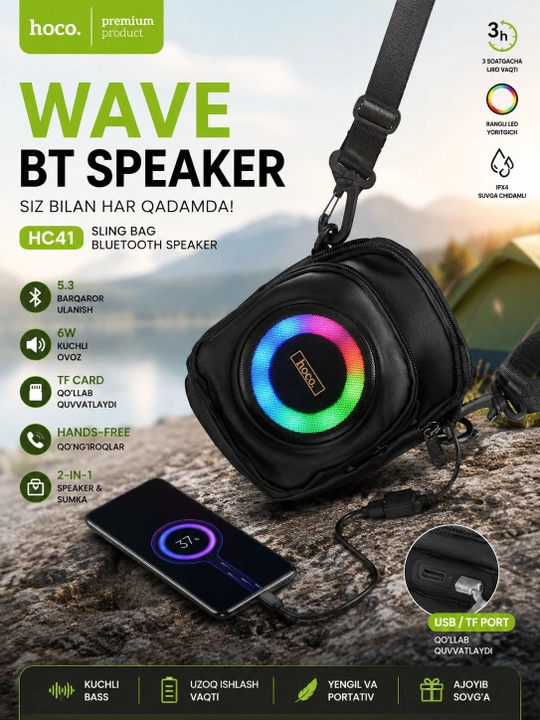 O'rnatilgan Bluetooth karnayli HC41 sumkasi