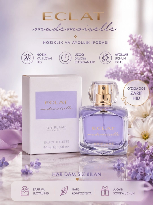 Eclat Mademoiselle ayollar uchun xushbo'ylangan suv, 50 ml - 