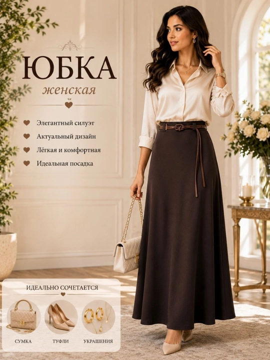 Ayollar uzun maksi yubka elegant zamonaviy fason - 