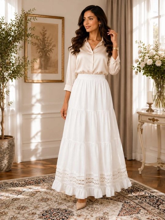 Ayollar uzun maksi yubka elegant zamonaviy fason - 