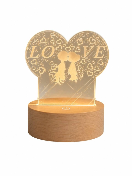 3D LED LOVE tungi chiroq — USB va 7 rangli romantik lampa - 
