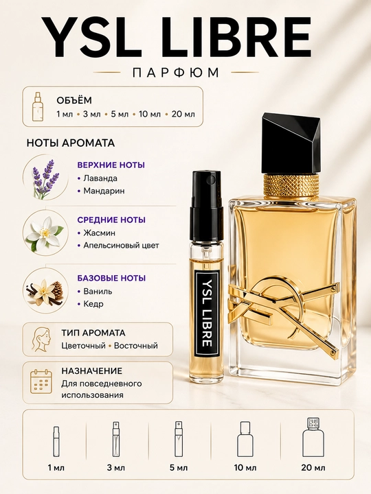 Женские духи YSL Libre - парфюмерия для женщин, мини-версии духов, пробники, ароматы