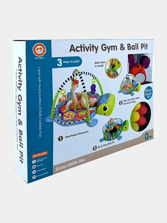 Развивающий коврик и бассейн с мячами Activity Gym & Ball Pit (Черепаха)