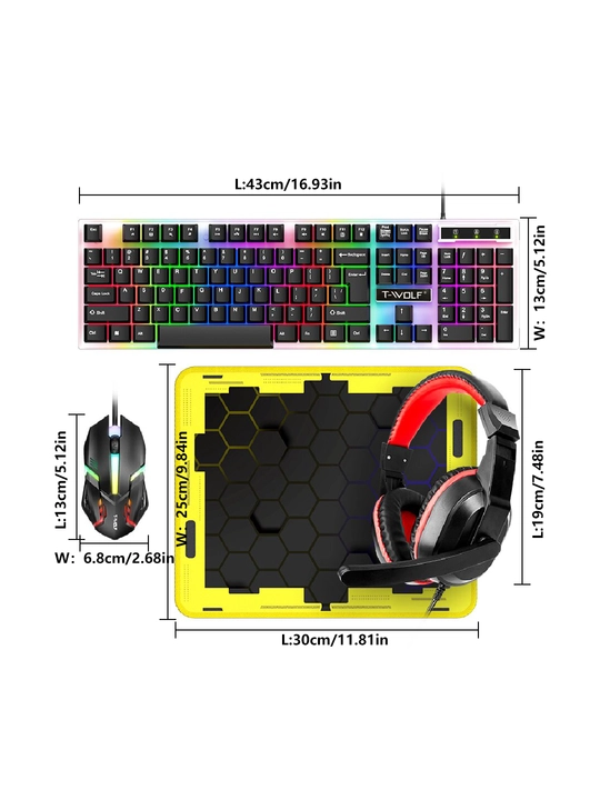 RGB yoritgichli T-Wolf TF240 mexanik o‘yin klaviaturasi