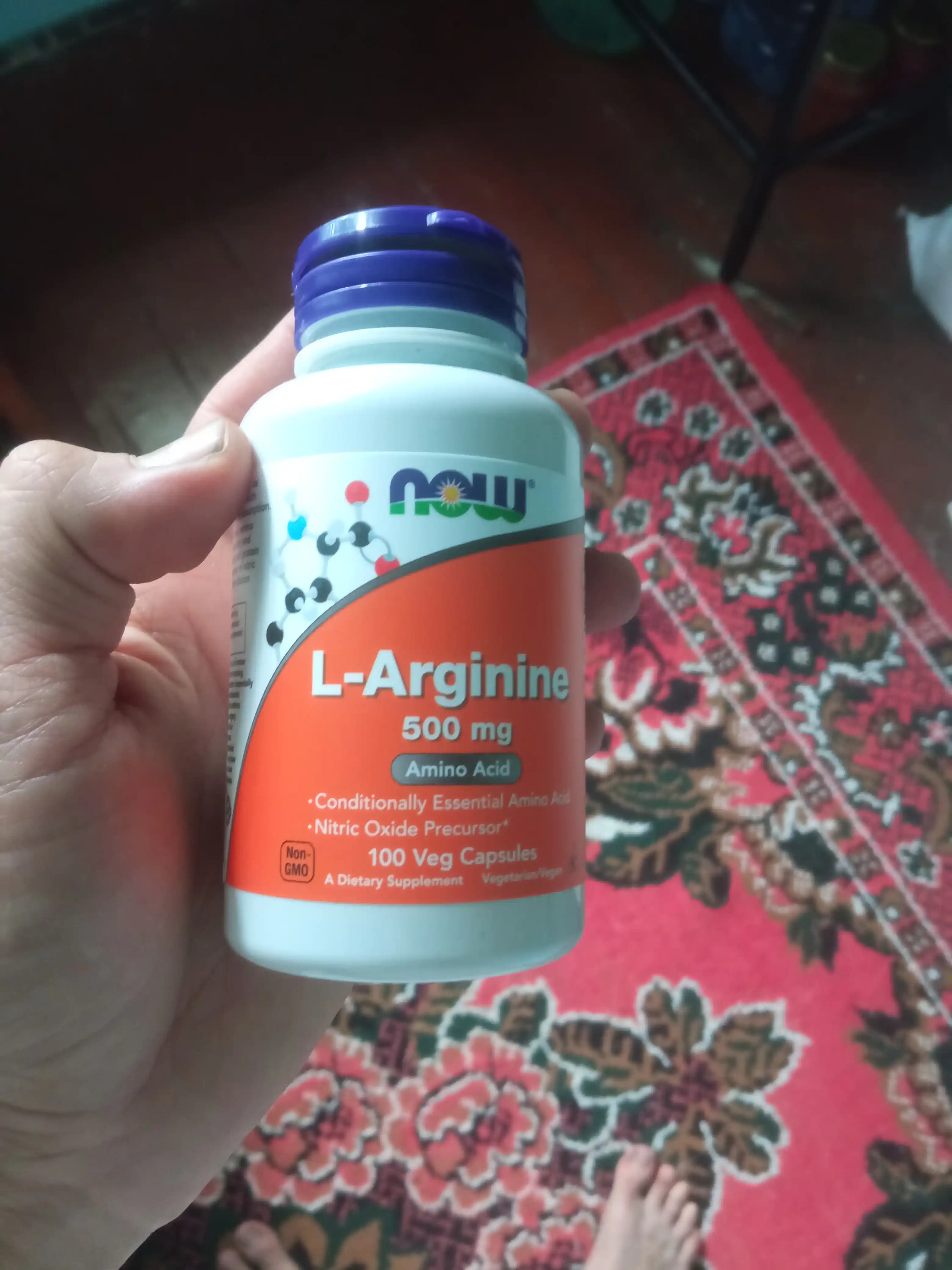Now Foods, L-аргинин, 500 мг 100 капсул, Халяль