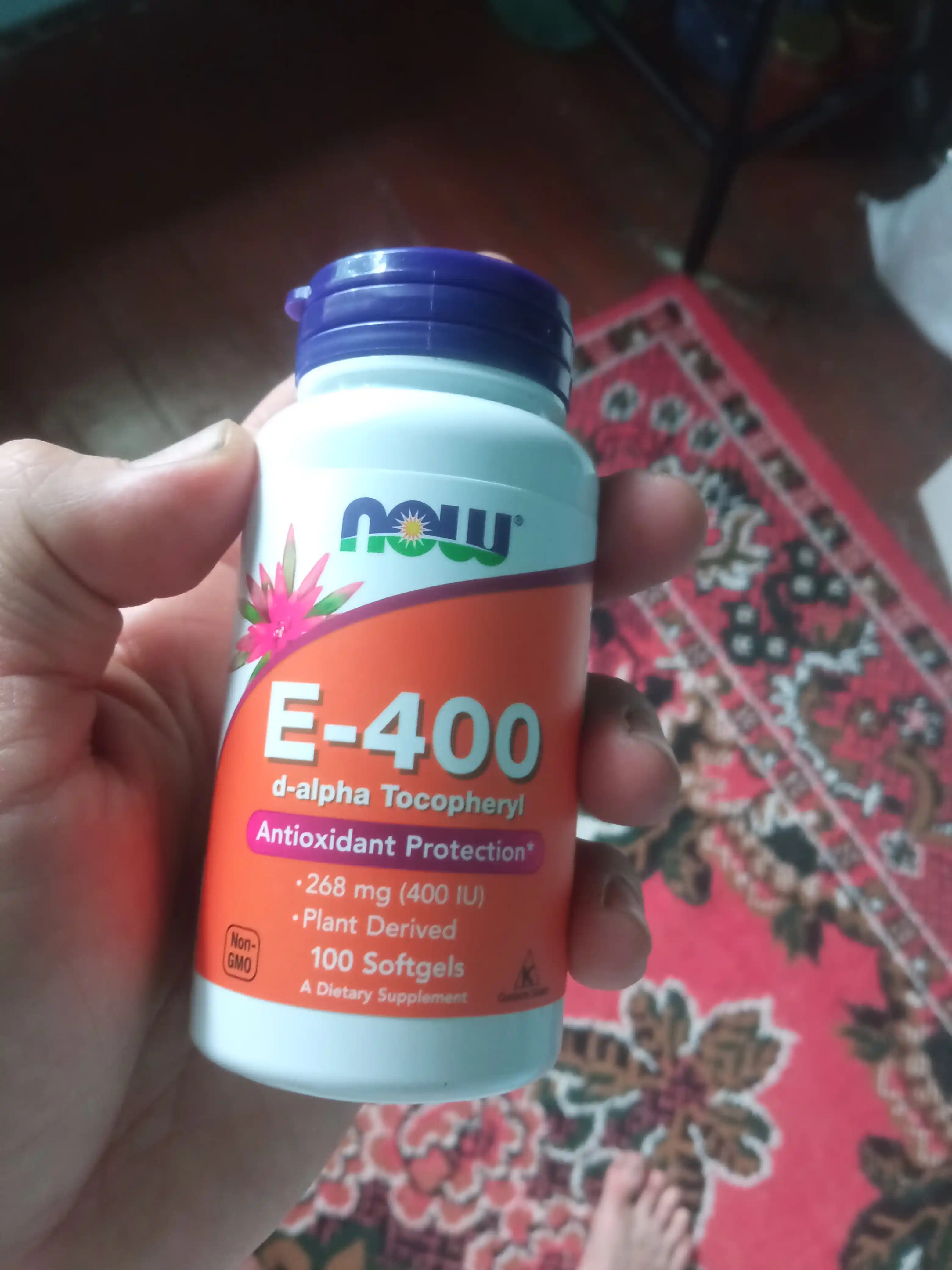 Витамин Е NOW Foods, 400 ME, D-альфа-токоферил, 100 капсул, Халяль