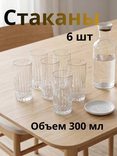Набор стеклянных стаканов для кухни фактурные стаканы узорные набор стаканов 6 шт - 