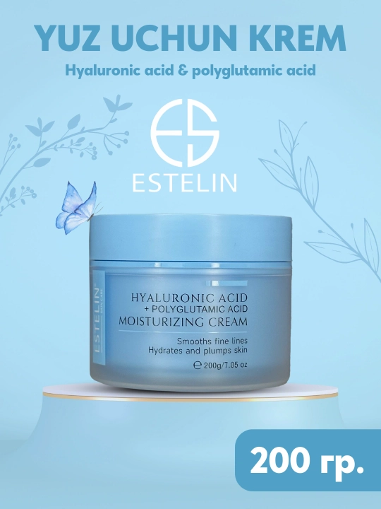 Увлажняющий крем для лица с гиалуроновой кислотой, Estelin Hyaluronic Aci, 200 g - 