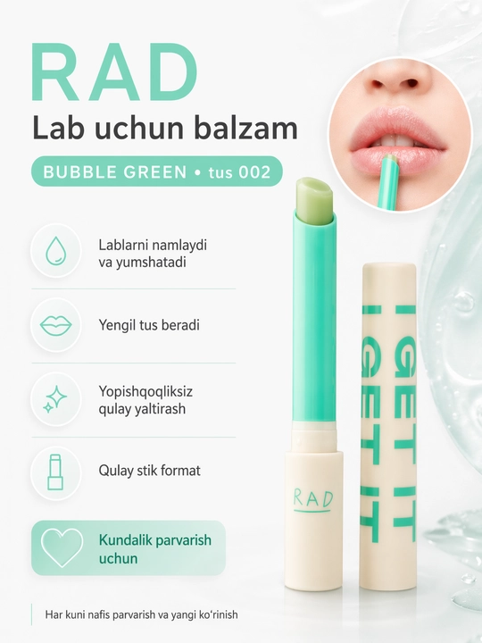 Lab uchun balzam RAD BUBBLE GREEN 002