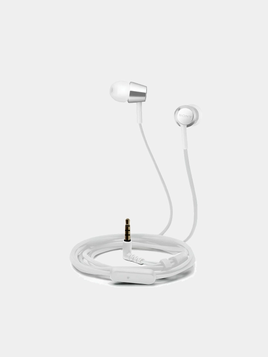 Наушники гарнитура проводные Sony Mdr-EX15-AP белые mini jack 3.5' вакуумные