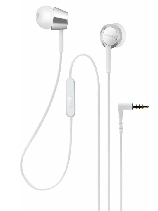 Наушники гарнитура проводные Sony Mdr-EX15-AP белые mini jack 3.5' вакуумные