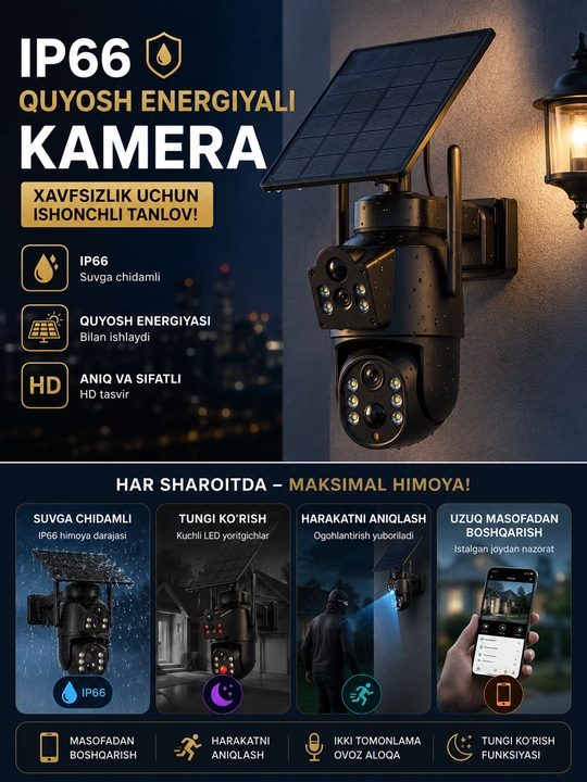Smart Wi-Fi kamera, PTZ kuzatuv kamerasi, Full HD tashqi kamera