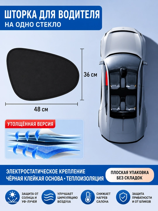 Avtomobil uchun statik quyoshdan himoya parda, avtomobil shtorkasi