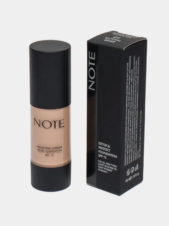 Тональный крем Note Cosmetics Cosmetics Mattifying Wear Matte Finish 02 Natural Beige 35 мл - 