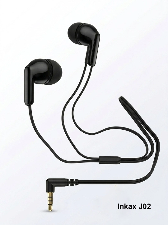 Проводные наушники Inkax J02 вакуумные mini jack 3.5' с микрофоном черные