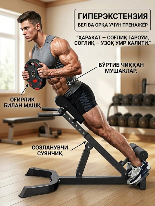 Og'irliklar bilan gluteal va vazn yo'qotish mashinasi - 