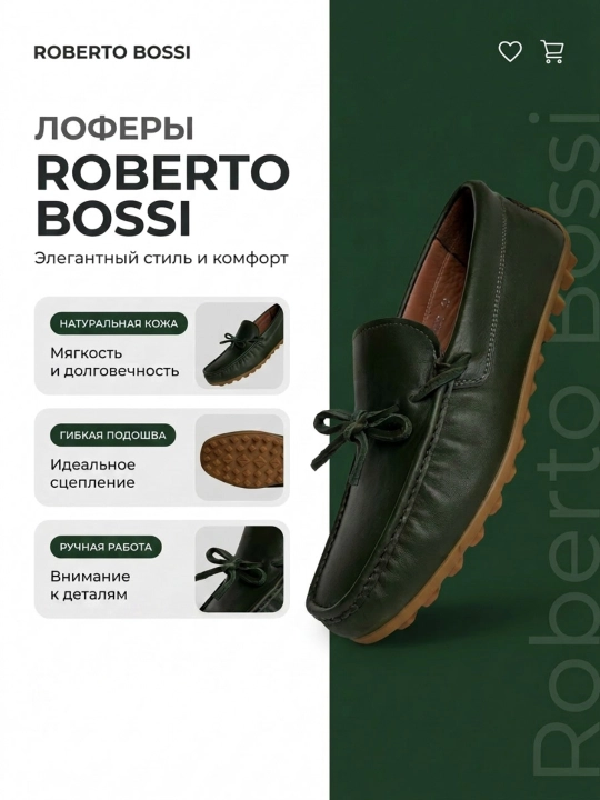 Roberto Bossi erkaklar charm mokasinlari, bahor, yoz, kuz, tufli,o'lchamlari 39 dan 44 gacha - 