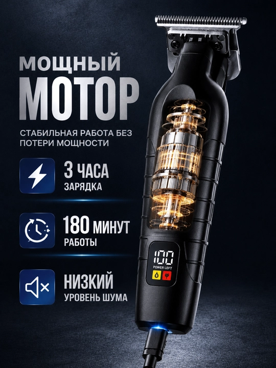 Триммер машинка для стрижки волос и бороды HT-6271