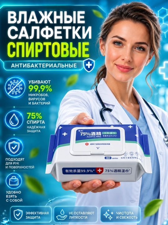 Nam salfetkalar, spirtli dezinfeksiyalovchi - 