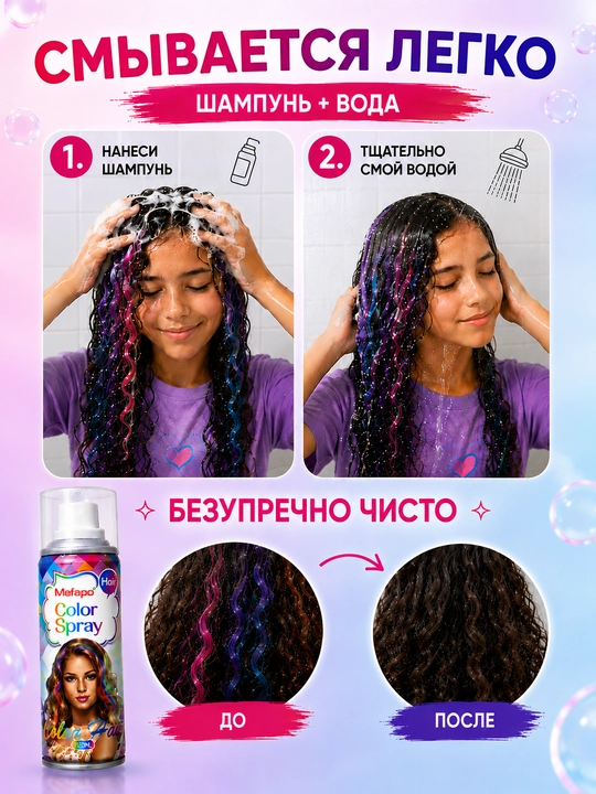 Soch sprey bo‘yog‘i bolalar uchun yuviladigan 120 ml