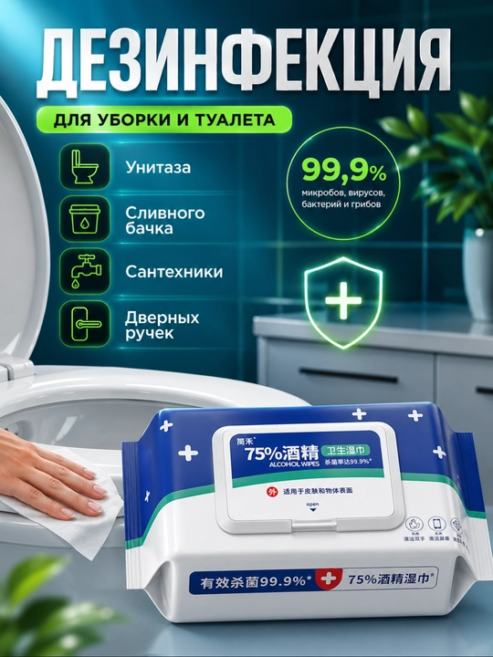 Влажные салфетки, спиртовые дезинфицирующие