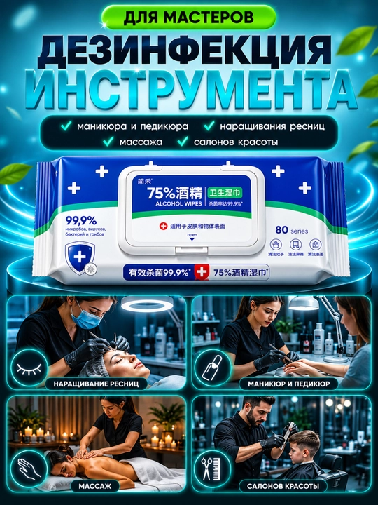 Влажные салфетки, спиртовые дезинфицирующие
