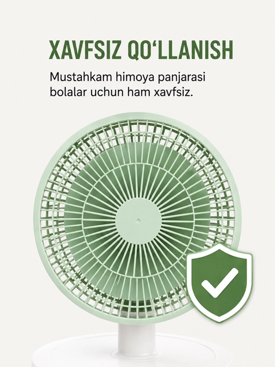Ventilyator, stol ventilyatori, jim, 2 tezlik, uy va ofis uchun, energiya tejamkor, akalon