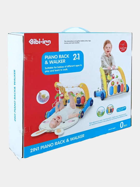 Развивающий центр-ходунки 2 в 1 Bibi-irn Piano Rack с пианино
