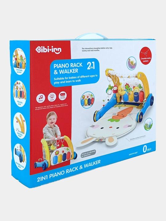 Развивающий центр-ходунки 2 в 1 Bibi-irn Piano Rack с пианино