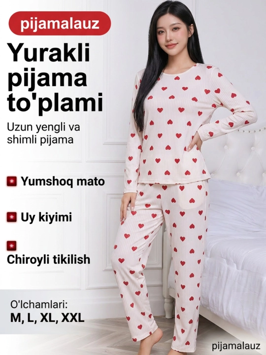 Ayollar uchun pijama yumshoq mato uy va uyqu uchun qulay kiyim - 