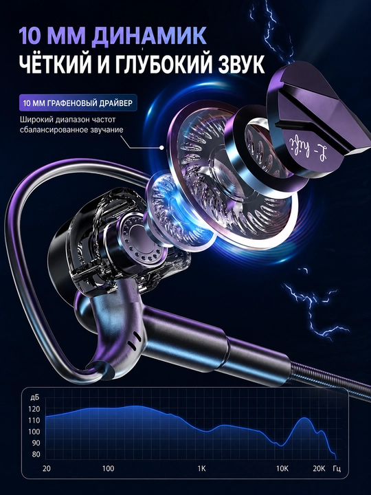 Mikrofonli o‘yin quloqchini, kuchli bas, 3.5 mm, telefon va kompyuter uchun